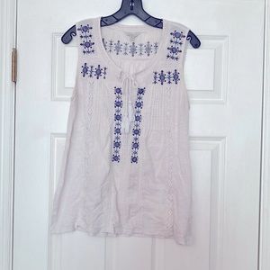 Lucky Brand Eyelet Sleeveless Top